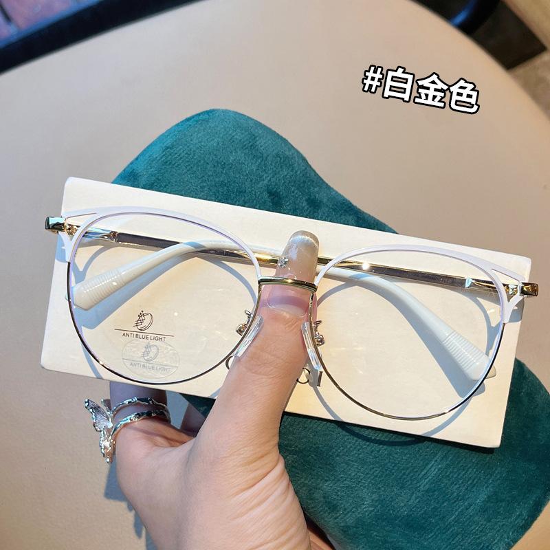 Round Shape Glasses Frame Women Fashion Stylish Blue Light Blocking Glass Women  Frame Eyeglasses