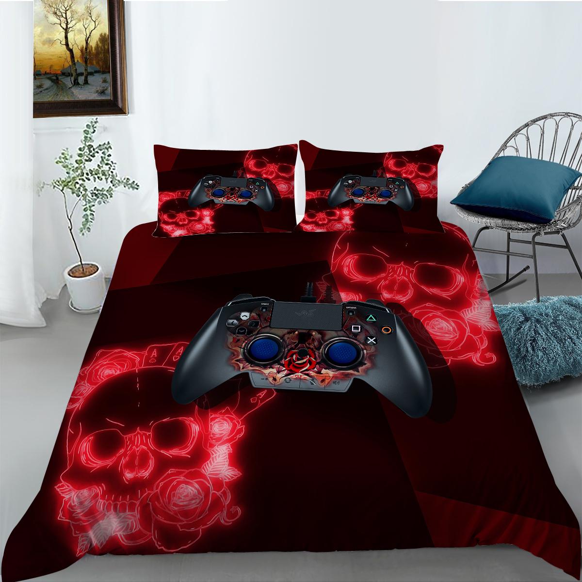 

Постельное белье с 3D-плеером, пододеяльник, наволочка, комплект постельного белья из 2 или 3 предметов из микрофибры, односпальная кровать, двуспальная кровать, полноразмерное моющееся, сверхмягкое постельное белье. DE 100x135cm