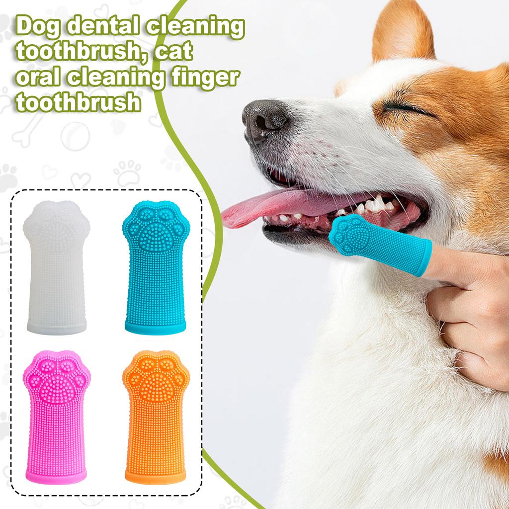 Silicone Pet Toothbrush, Cat Dog Finger Toothbrush, Pet Oral Cleaning Finger Cover