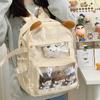 Schultasche Japanischer Ins-Stil Schmerzbeutel Schultasche, transparenter und süßer Rucksack für Mädchen, Mittelschülerinnen und Schüler