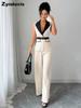 Autumn Chic Elegant Camisole High-Rise Straight Leg Pants Women's Set Women's Suit Vest Set