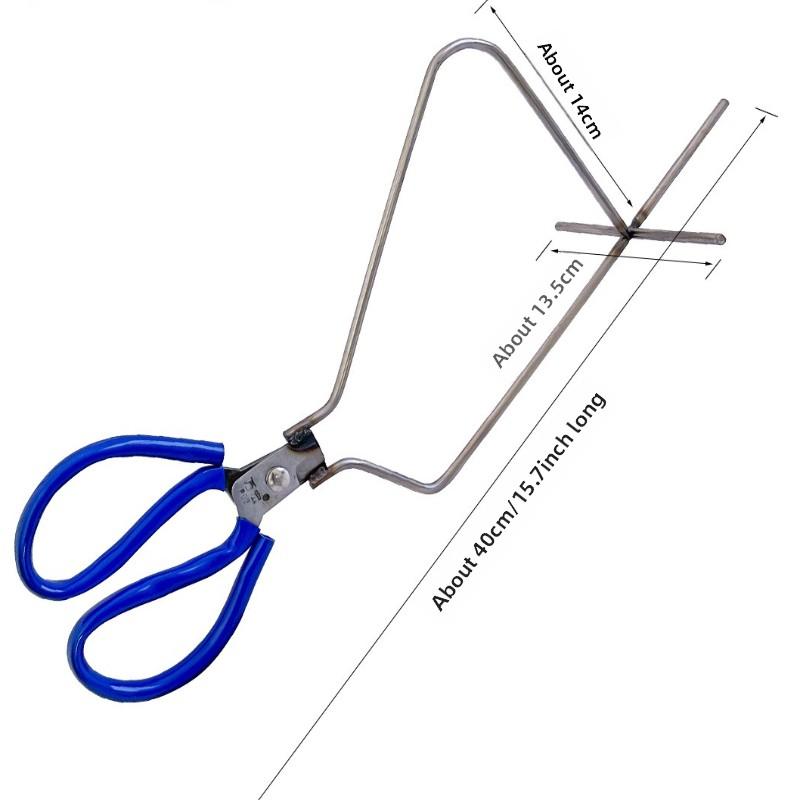 1 Stück Glasur-Dippzange Keramikwerkzeug Dreieckig Blauer Griff Metallpinzette für Grünkörper-Glasuranwendung