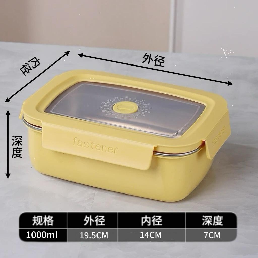 

1000 мл 316 Нержавеющая сталь Изолированные Контейнеры для хранения продуктов для приготовления еды с сохранением свежести Ланч-бокс бенто Подогреваемый в микроволновой печи Портативный жёлтый