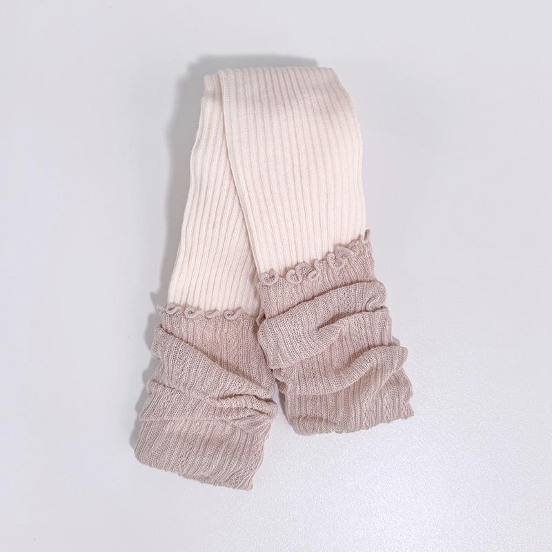 

Girls Two-Piece Leggings with Striped Spliced Design and Color Block. Large - 105-120cm