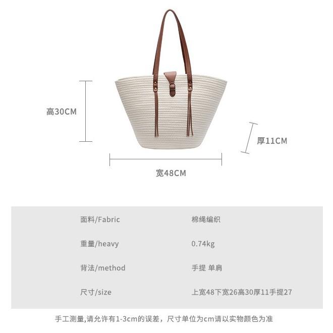 Соломенная сумка большой вместимости женская сумка плетеная летняя пляжная женская новая сумка на одно плечо портативная сумка-тоут большая сумка