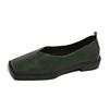 2025 Women Flats Shoes  Fashion Single Shoes Leather Spring Square Head Loafers Square Toe Simple Shallow Mouth Sneakers Women
