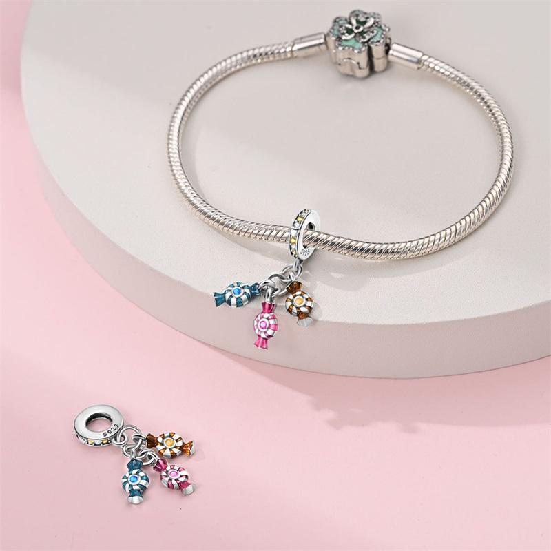 Original Charms Copper Candy String Fruit Dessert Hanger Beads Fit Bracelet Women Jewelry Making Diy Gift