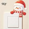 Living Room Accent Christmas Snowman Switch Stickers, PVC Waterproof Light Decals for Square Power Switches & Seasonal Guard Socket Panels, Removable