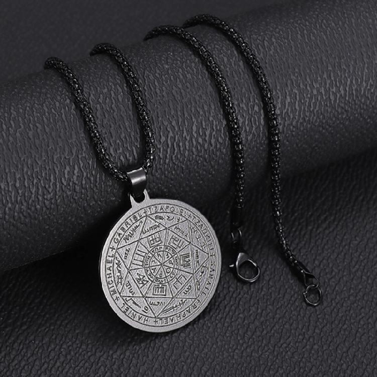Mystical Christian Faith Pendant Necklace Stainless Steel Sturdy Chain Religious Jewelry For Men Women Spiritual Gift