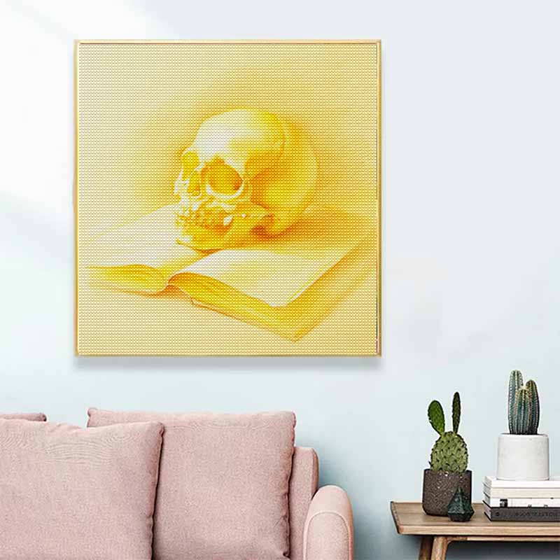 New Arrival 5D DIY Full Circle Diamond Painting "Yellow Skull and Book" Embroidery Cross Stitch Home Decor Gift