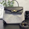 2026 New cashmere handbag genuine leather women's bag butterfly rope tote bag fashionable versatile shoulder bag
