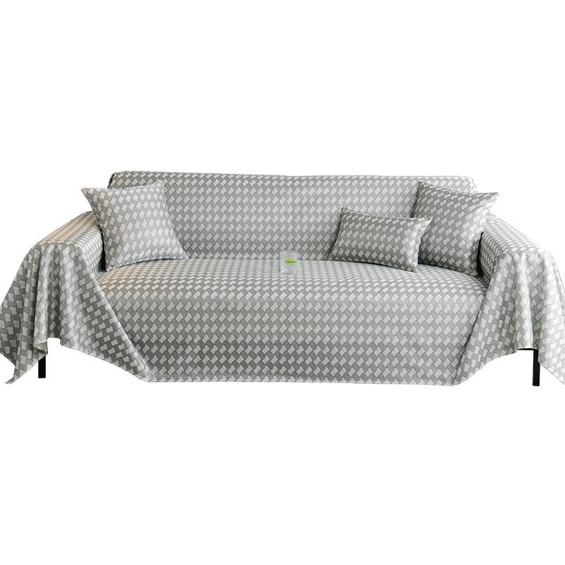 Summer Ice Silk Sofa Cover Cloth Simple And Light Luxury Advanced Sense A Whole Non -Slip Full Cover Towel Modern High -End Sofa Towel