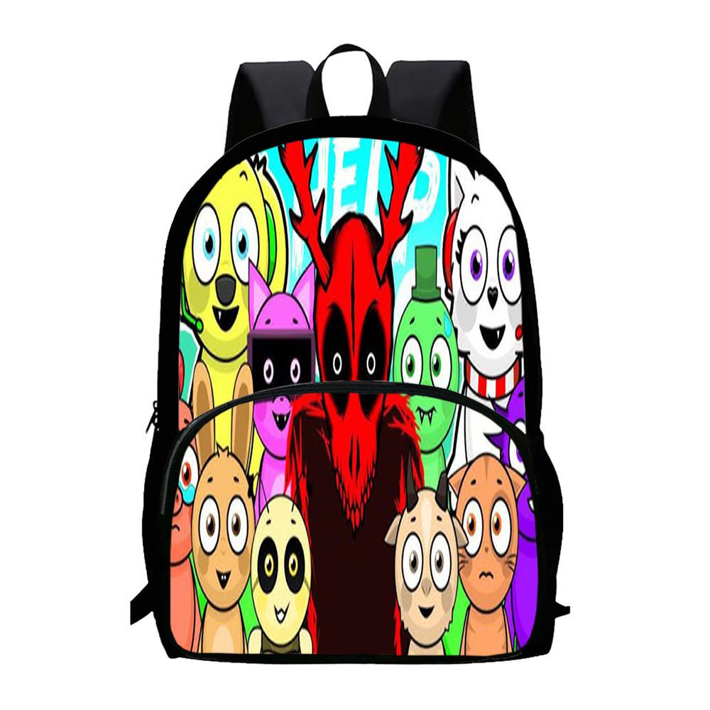 Backpack Sprunki 3d Game Design Large Capacity Oxford Kids School Gifts Bag