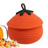 Halloweenpumpa Flätad Korg Halloweenpumpakorg med Dammtätt Lock Säsongsdekoration Hemorganiseringskorg Söt Korg