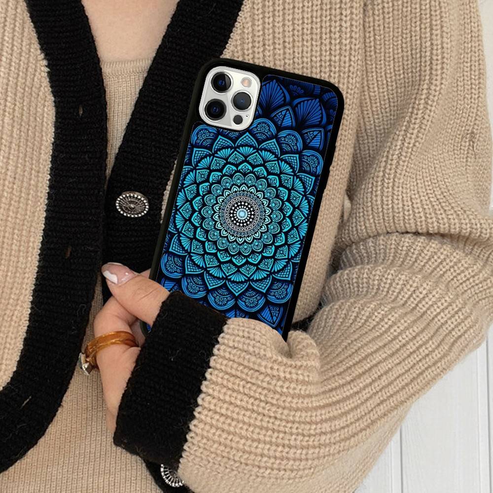 

Indian Pattern Mandala Phone Case For IPhone 17 16 Pro Max Air 13 12 Mini 14 15 Plus 11 PC+TPU Back Cover iPhone 16 plus