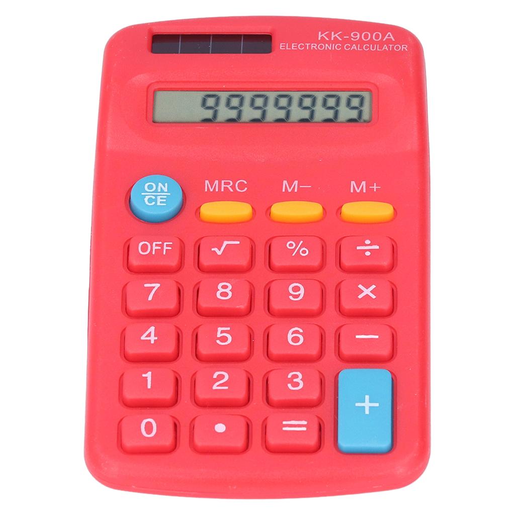 Mini Calculators Handheld 8 Digit with LCD Display Sensitive Button Solar Battery Dual Power for Office School Business
