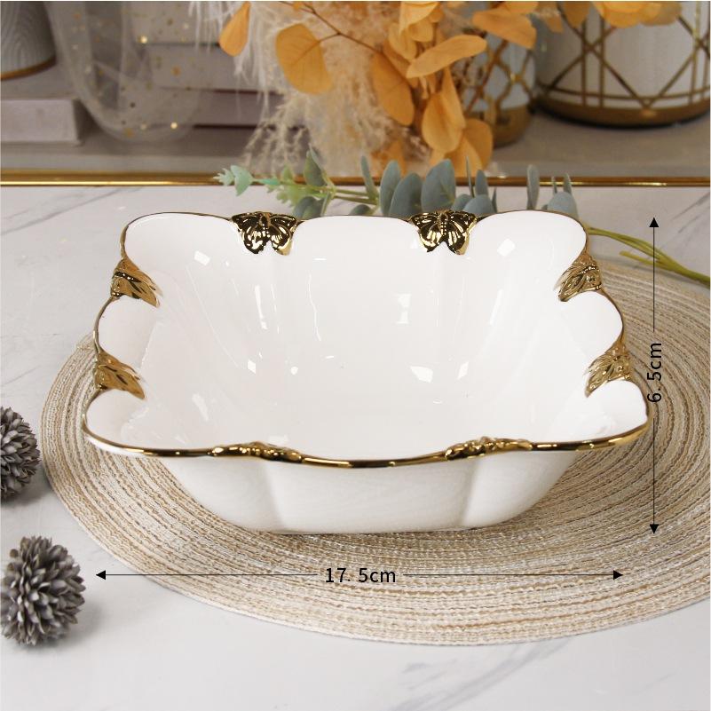 Butterfly Ceramic Dining Plate Steak Plate Sushi Plates Fish Dish Soup Plates Dessert Bowl Cake Stand Snack Bowl Fruit Bowl Tray