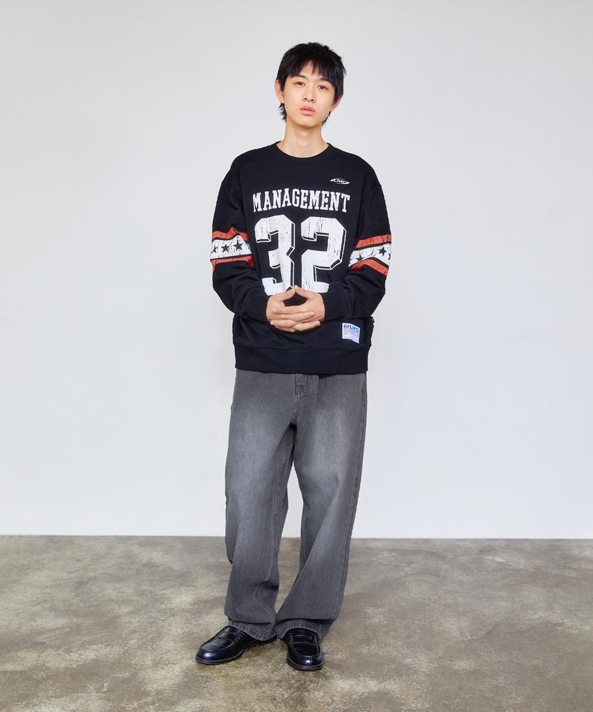 LMC Washed Stitch Denim Wide Jean Gray