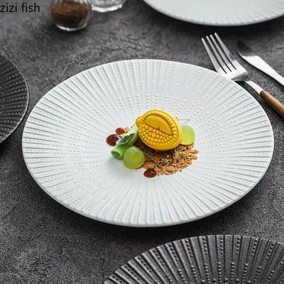 Jednolity kolor Tekstura kropli wody Ceramiczny płytki talerz Talerz deserowy Talerz na steki Talerze sałatkowe Specjalna zastawa stołowa do restauracji
