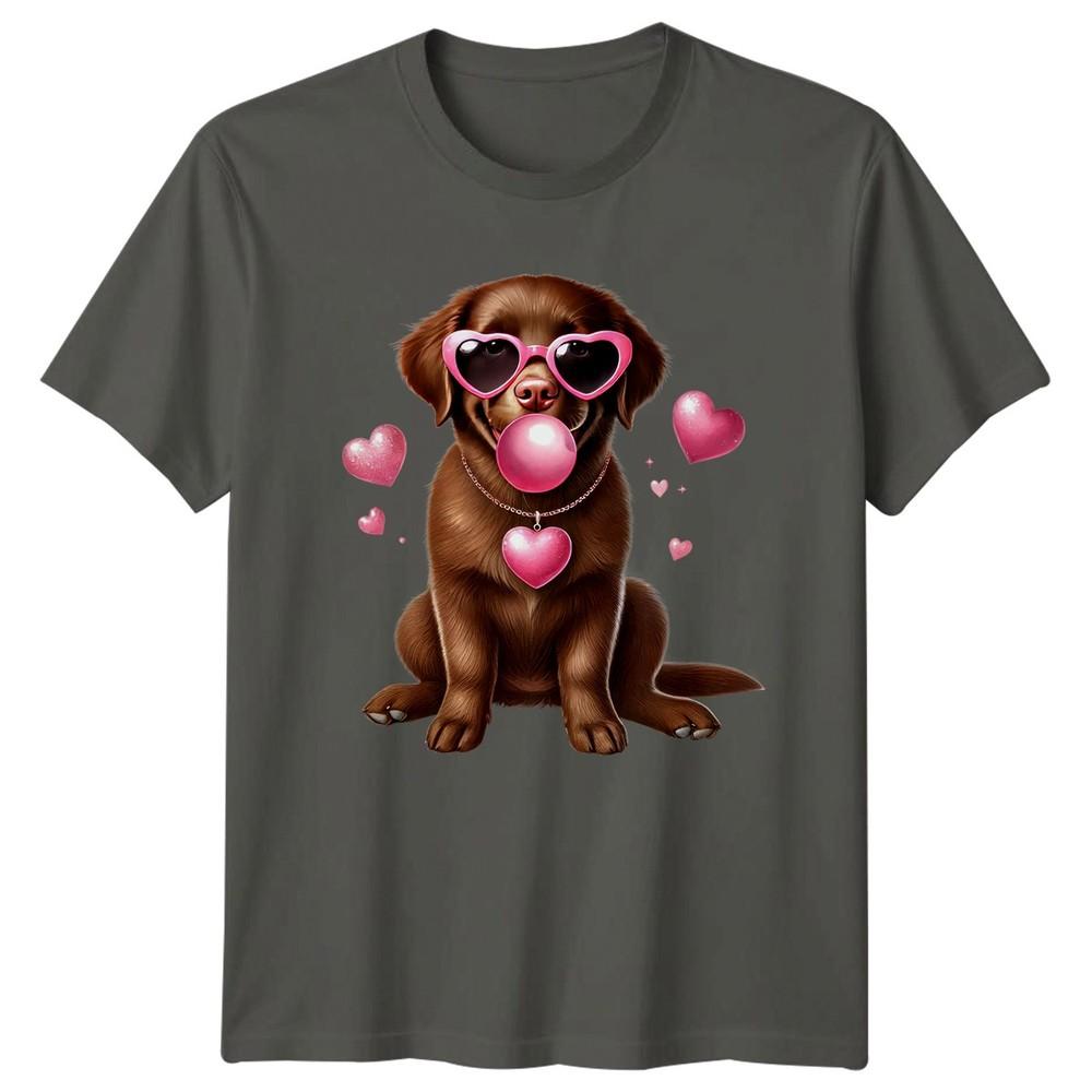 Valentines Day Puppy Dog Heart Sunglasses Holidays Unisexs TShirt Unisexs Tee a S