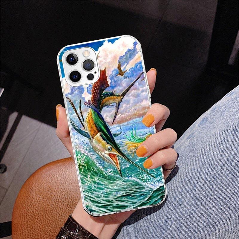 Offshore Angling Fishing Fish Rod Phnoe Case for Iphone 17 Air 16 11 12 13 Mini 14 Plus 15 Pro Max 7 8E SE 2020 16ProMax Phone C