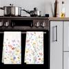 2pcs Wildflowers Lavender Kitchen Towels Spring Summer Floral Hand Towels Flowers Home Dish Towels for Kitchen Bathroom Decor