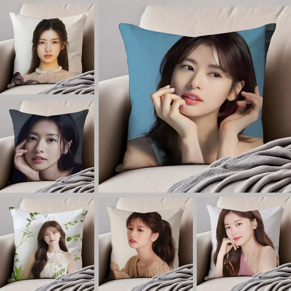actor cute JJung So Min Cushion Cover Throw Pillow Cover Hidden Button Durable Polyester Chair Cushion