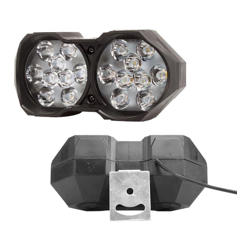 12V Waterproof Motorcycle Spotlight: High Brightness LED, 18 Beads, Electric Bike Headlight