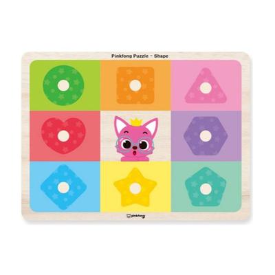 KC-Zertifiziert - Pinkfong Holzsteckpuzzle – Form (8 Stück)
