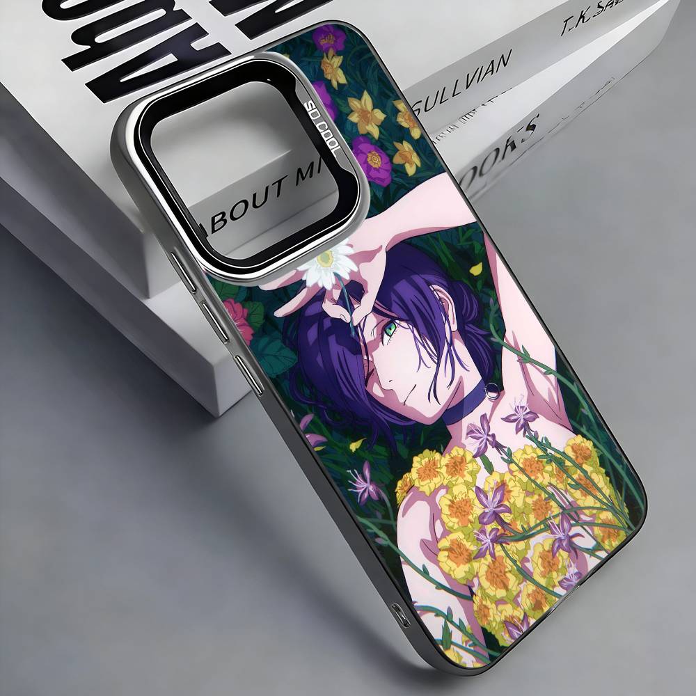 R-Reze C-Chainsaw Man Colorful Silver Back Phone Case For IPhone 17 16 15 14 13 12 11 Plus Pro Max Plus