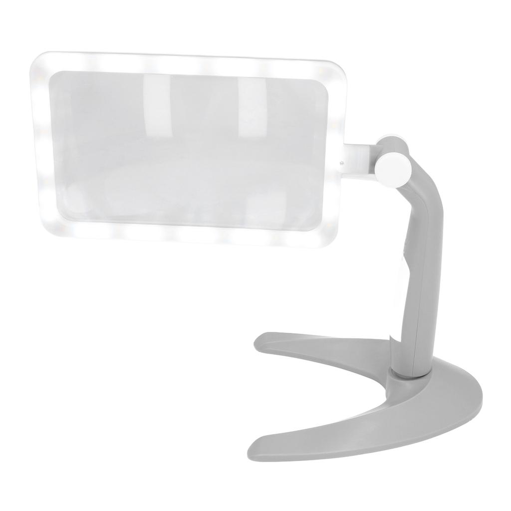 Magnifying Glass with 48 LED Cold Warm Light 2.5X 3 Modes 180 Degree Rotation Rectangular Illuminated Lighted Reading