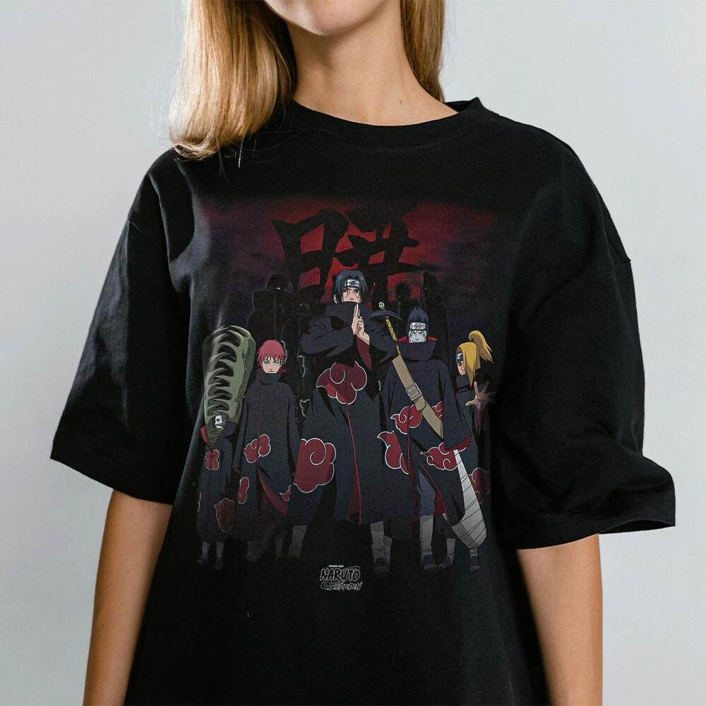 Naruto Shippuden Akatsuki Group Adult T-Shirt Summer New Vintage Fashion Men's and Women's Streetwear
