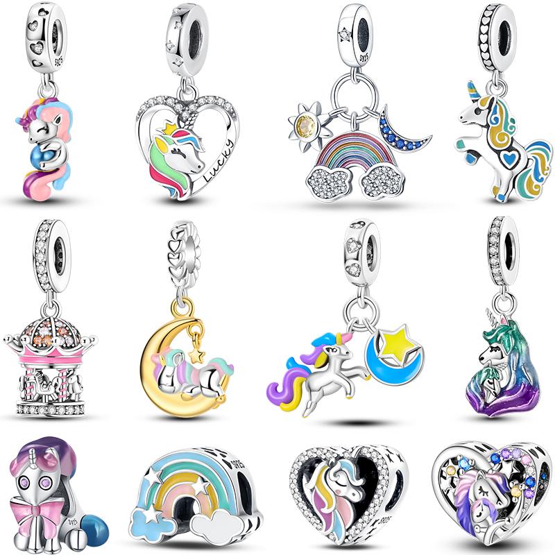 Dreamy Unicorn Series Copper Rainbow Cloud Dreamy Color Charms Beads 3Mm Diy Fine Jewelry Making