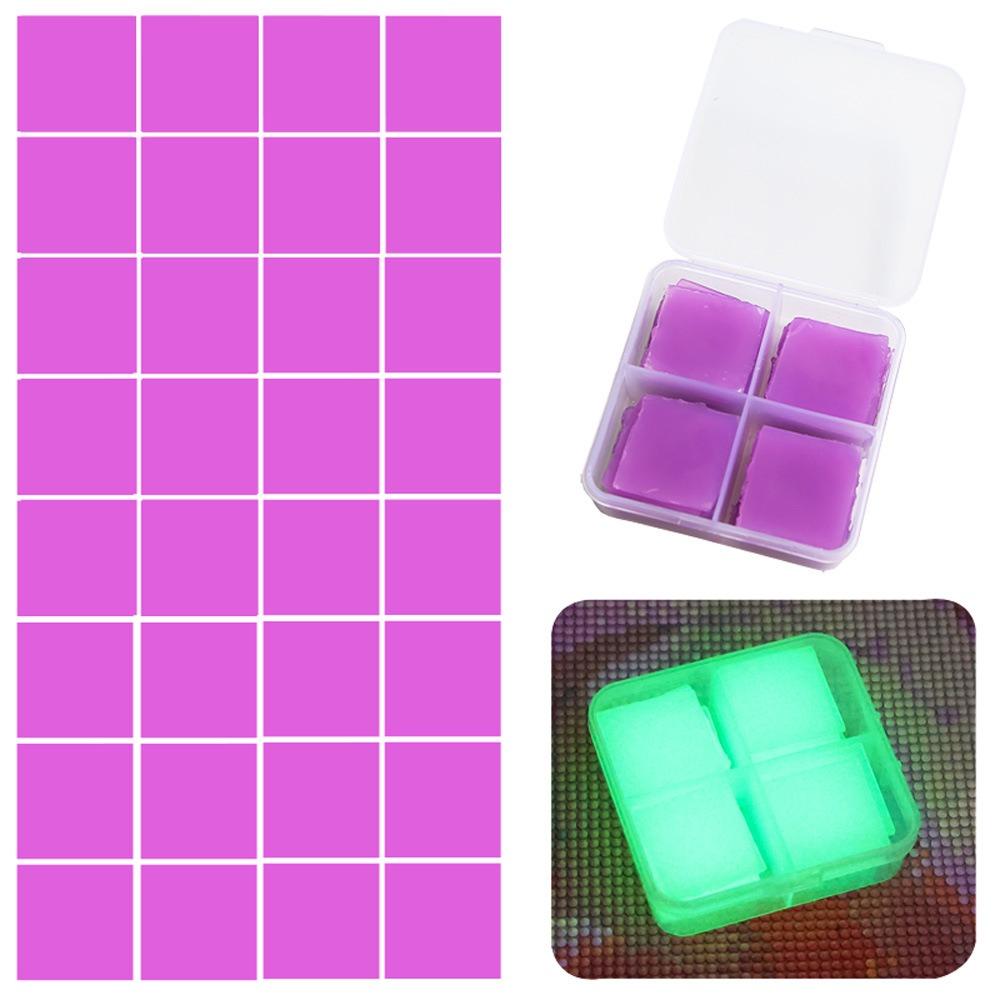 48/32PCS Silicone Luminous Painting Clay Wax Storage Container Box Cross Stitch Diamond Painting Glue Wax Embroidery Mud DIY