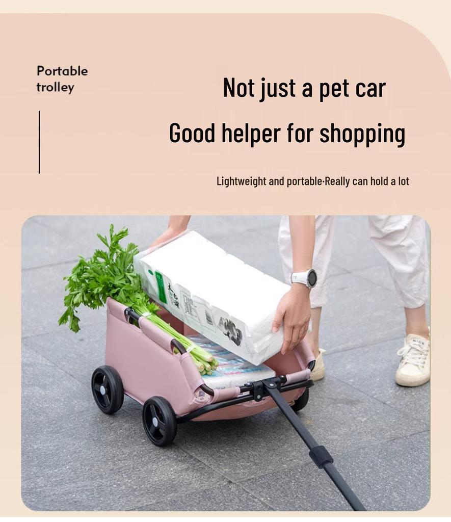 Lightweight Foldable Pet Stroller for Dogs and Cats