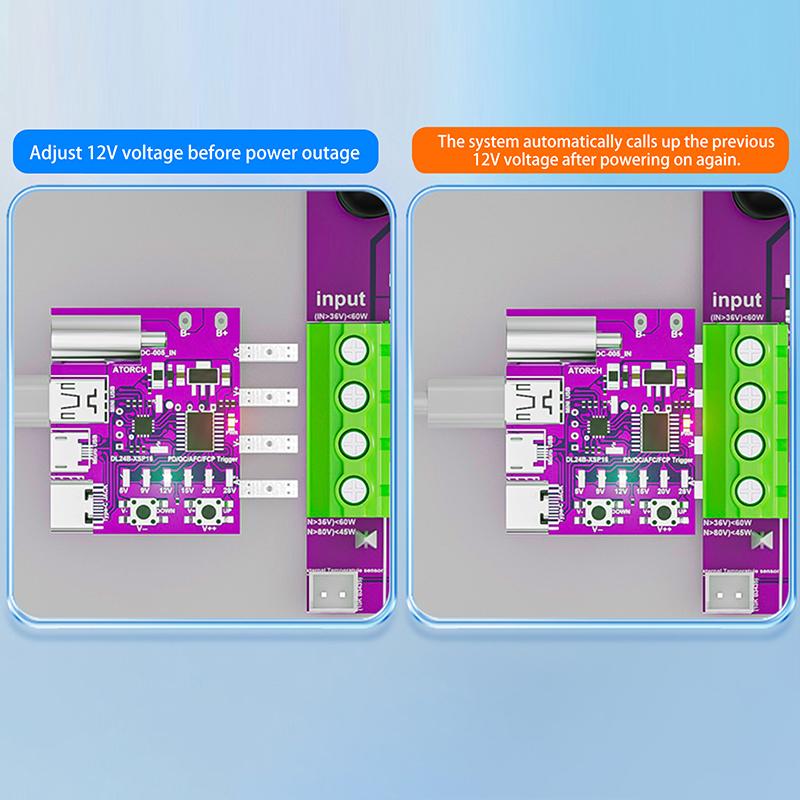 Type-C Pd3.1 Fast Charging Protocol 4-Wire Test Board Voltage Meter Deceiver 140W Charger Aging Tool For Dl24 Load Tester