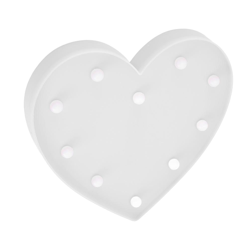 Heart Shaped Night Light 10 LEDs Wall Decor Light Romantic LED Lamp  Bedroom