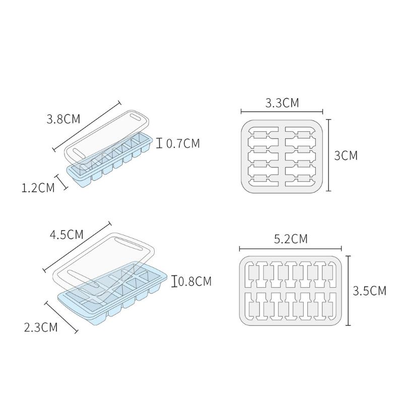 2Pcs Girl Toy New Miniature Dollhouse Food Ice Scoop With Ice Cube Storage Box Model Toys For Doll Accessories