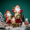 Large Santa Statue with Gift Bag for Holiday Display Christmas Santa Figurine Dolls for Tabletop and Shelves Decoration