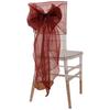 Sheer Organza Chair Sashes 275cm Wedding Chair Bows Back Veil Chair Cover Sashes for Bridal Shower Party Banquet Event 10Pcs Set