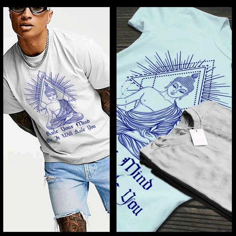 Yoga T-shirt Zen Mind Meditation Namaste Relaxation Buddha Meditation XL White