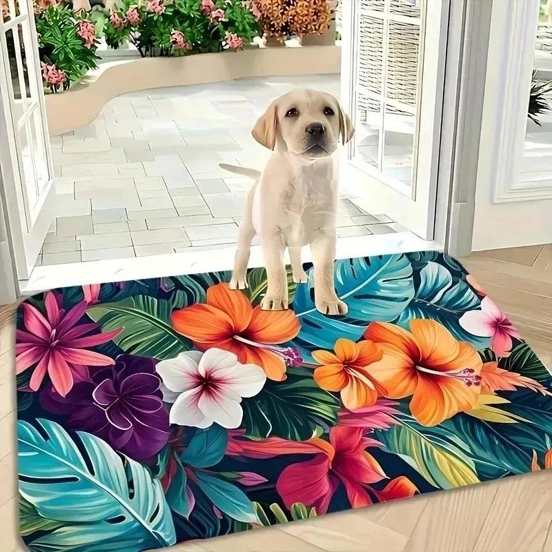 1PC Dog Pattern Kitchen Rugs Non-Slip Home Door Mats Pop Design Bathroom Rug Bath Mat Carpet for Home Sink Laundry Decor