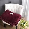 Fleece Throw Blanket Striped Super Soft Flannel Blanket Solid Winter Bed Sofa Cover Bedspread Travel