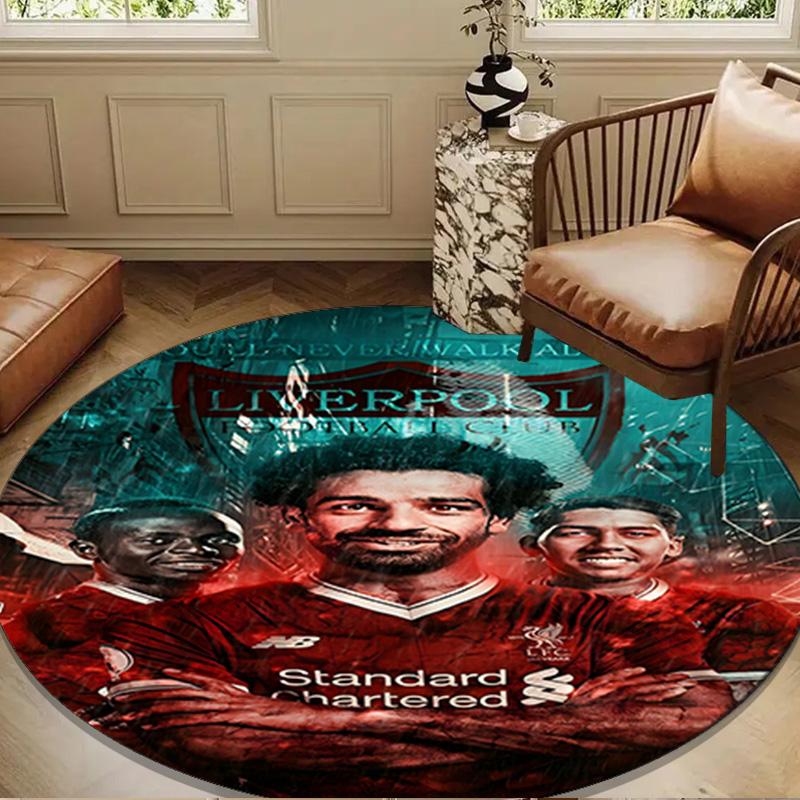 1PC rug liver-pool Fc Crest Round mat Home Decor, Chair rug For livingroom,Bedroom, doormat home decor Birthday Gift Christmas Gifts