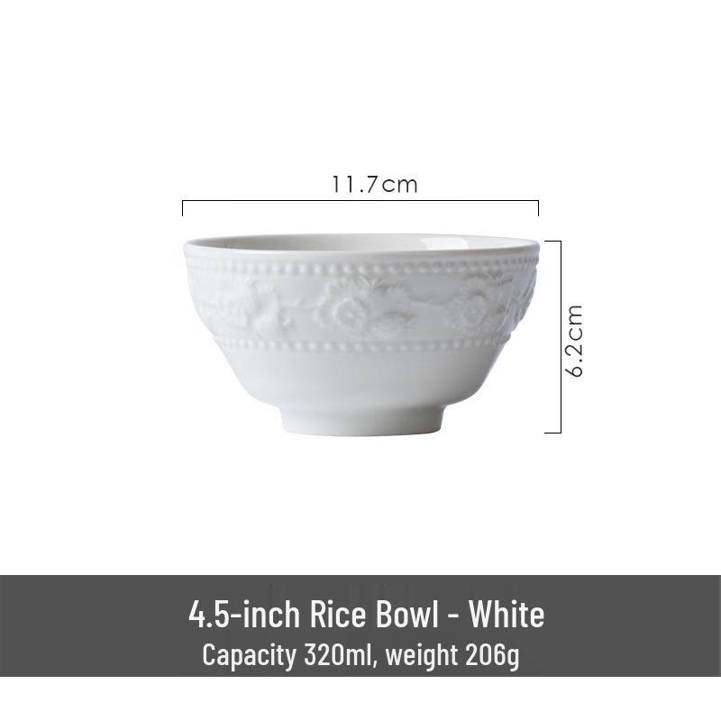 Wuhe Classic Strawberry Embossed Ceramic Bowl Set