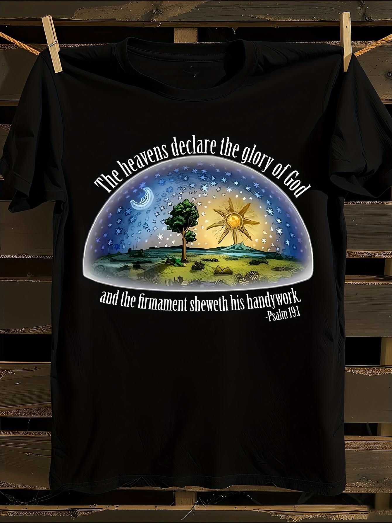 

Flat Earth Psalm 191 Verse T-Shirt Mens Tshirt Womens Tshirts with Letters Print Short Sleeves T-Shirt Casual Street Tee Shirt Top S