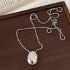 Geometric Pendant Necklace Metal Long Sweater Chain Women Choker Necklace  Sweater Accessories
