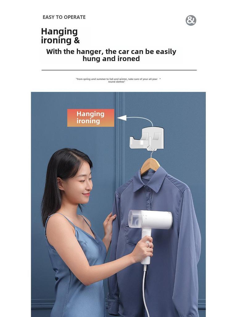 Kompakt väggmonterat ångstrykjärn: Handhållen, Vikbar, Resevänlig Strykborste och Mini-strykjärn för Hem och Resa.