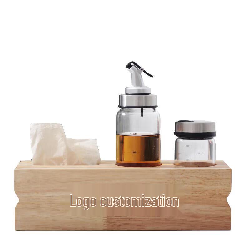 ZLIII Solid Wood Base Table Condiment & Tissue Holder Set