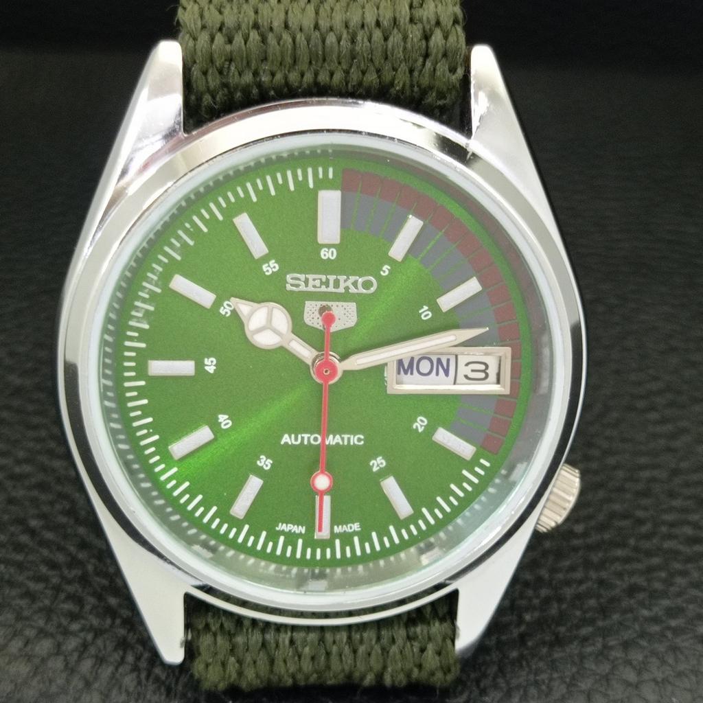 REFURBISHED VINTAGE SEIKO 5 AUTOMATIC 6309A JAPAN MENS GREEN WATCH a441148-4